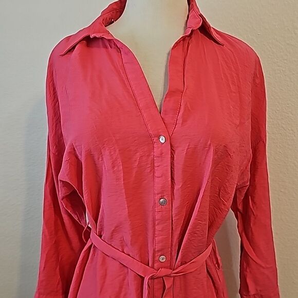 ZARA BARBIE PINK RUFFLED SATIN EFFECT DRESS BARBIECORE SMALL - Picture 4 of 9